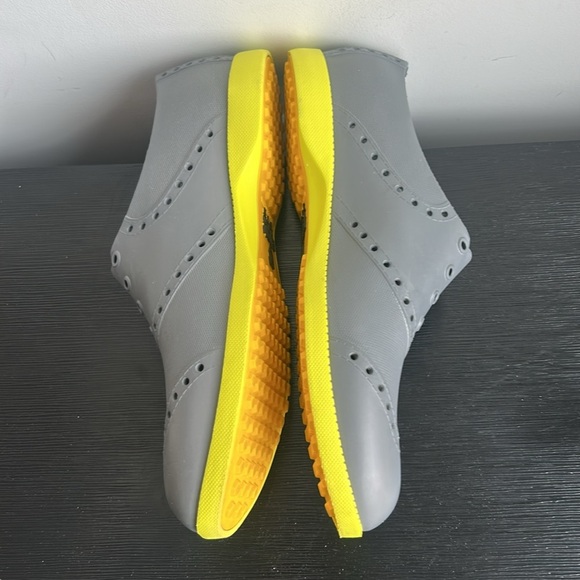 Biion Oxford Wingtip Golf Loafers Slip On Grey/Yellow Rubber Oxford Gold Shoes - Picture 14 of 16